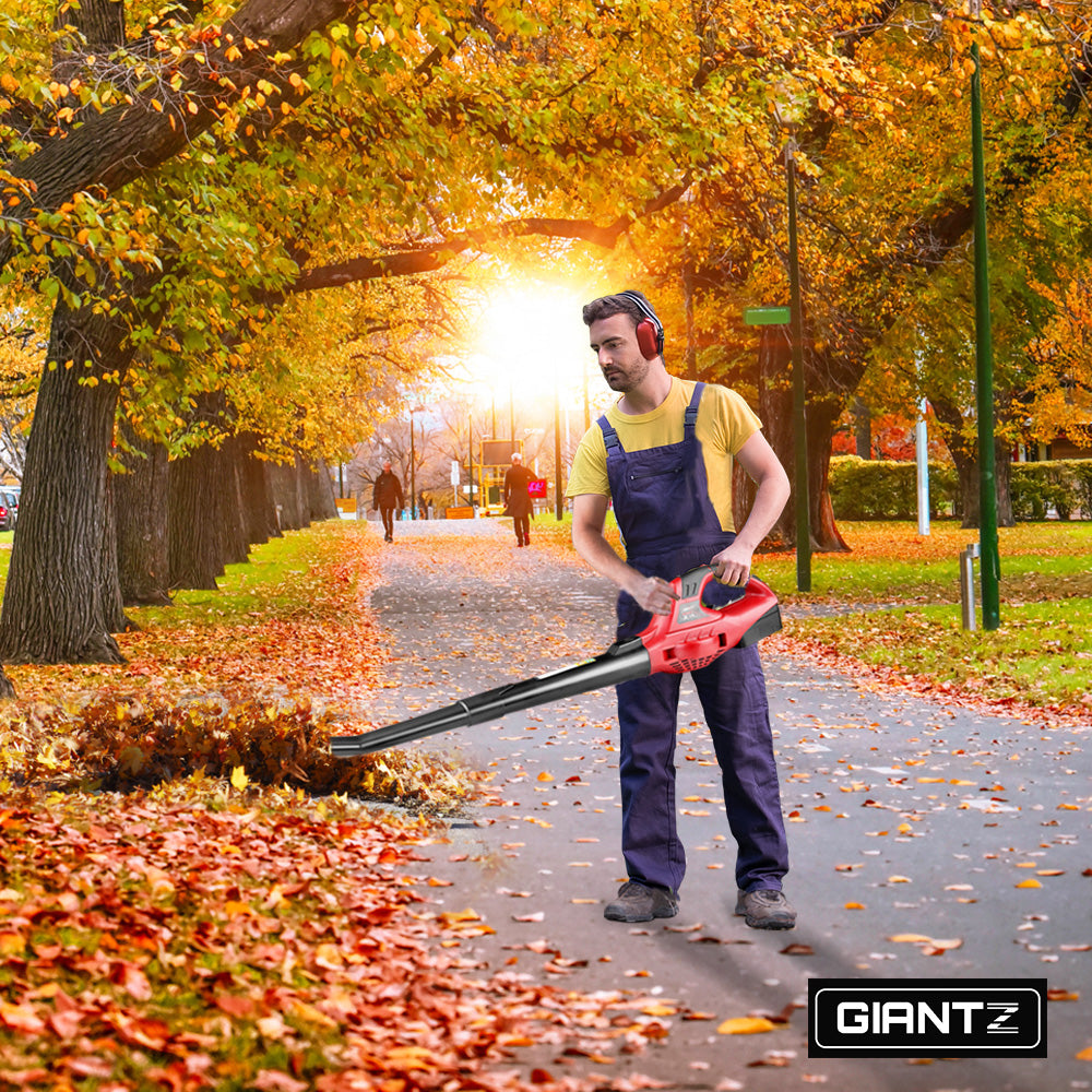 Giantz 20V Cordless Leaf Blower Garden Lithium Electric Battery Nozzles 2-Speed LB-20V-HAND-RD