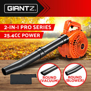 Giantz 25.4cc Petrol Leaf Blower Vacuum 2-in-1 Garden Vac Mulcher Blower Orange LB-BNV-26CC-OG