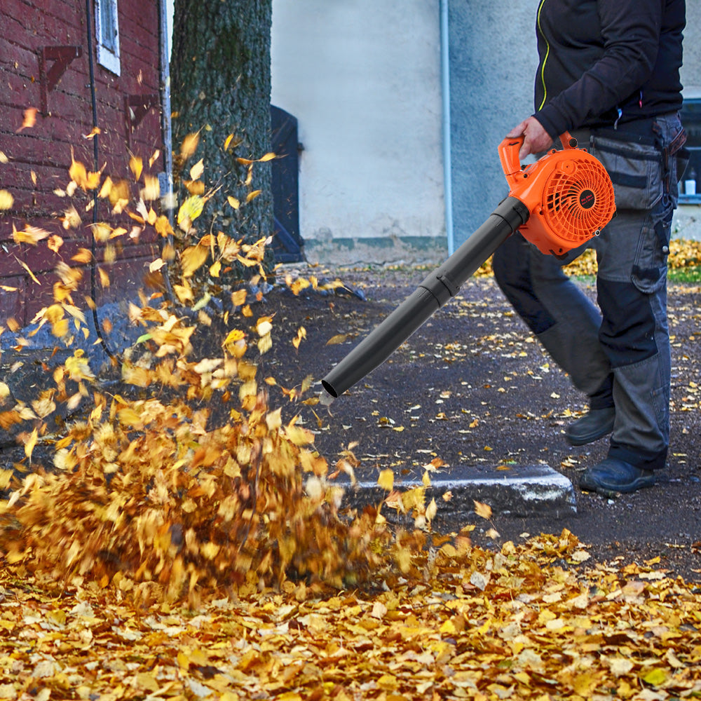 Giantz 25.4cc Petrol Leaf Blower Vacuum 2-in-1 Garden Vac Mulcher Blower Orange LB-BNV-26CC-OG