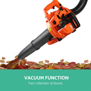 Giantz 25.4cc Petrol Leaf Blower Vacuum 2-in-1 Garden Vac Mulcher Blower Orange LB-BNV-26CC-OG