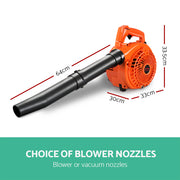 Giantz 25.4cc Petrol Leaf Blower Vacuum 2-in-1 Garden Vac Mulcher Blower Orange LB-BNV-26CC-OG