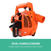 Giantz 25.4cc Petrol Leaf Blower Vacuum 2-in-1 Garden Vac Mulcher Blower Orange LB-BNV-26CC-OG