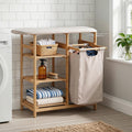 Artiss Laundry Basket Hamper with Ironing Board Bamboo LBH-B-BATH-BAM-GY