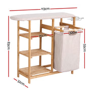 Artiss Laundry Basket Hamper with Ironing Board Bamboo LBH-B-BATH-BAM-GY