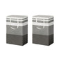 Artiss 2X Laundry Basket Hamper Foldable White Grey LBH-DOU-SQ-GYWH