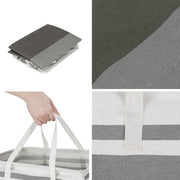 Artiss 2X Laundry Basket Hamper Foldable White Grey LBH-DOU-SQ-GYWH