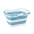 Artiss Laundry Basket Hamper Large Foldable Washing Clothes Storage Organiser Blue LBH-FD-BLWH