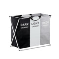 Artiss Laundry Basket Hamper Large Foldable Washing Clothes Storage 3 Sections LBH-FD-BWG-3