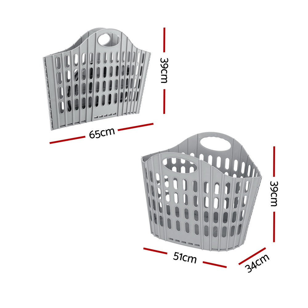 Artiss Laundry Basket Hamper Large Foldable Washing Clothes Storage Organiser LBH-SIN-BAS-GY