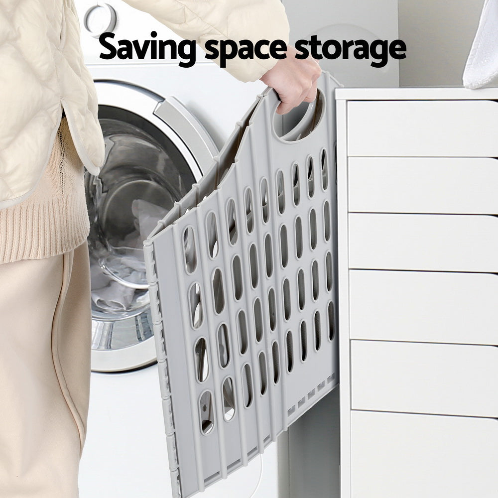 Artiss Laundry Basket Hamper Large Foldable Washing Clothes Storage Organiser LBH-SIN-BAS-GY