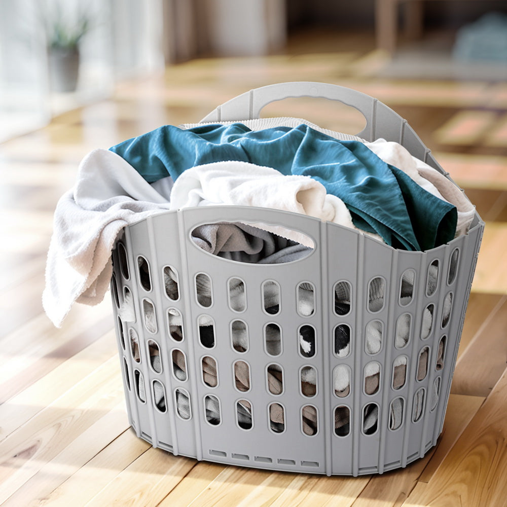 Artiss Laundry Basket Hamper Large Foldable Washing Clothes Storage Organiser LBH-SIN-BAS-GY