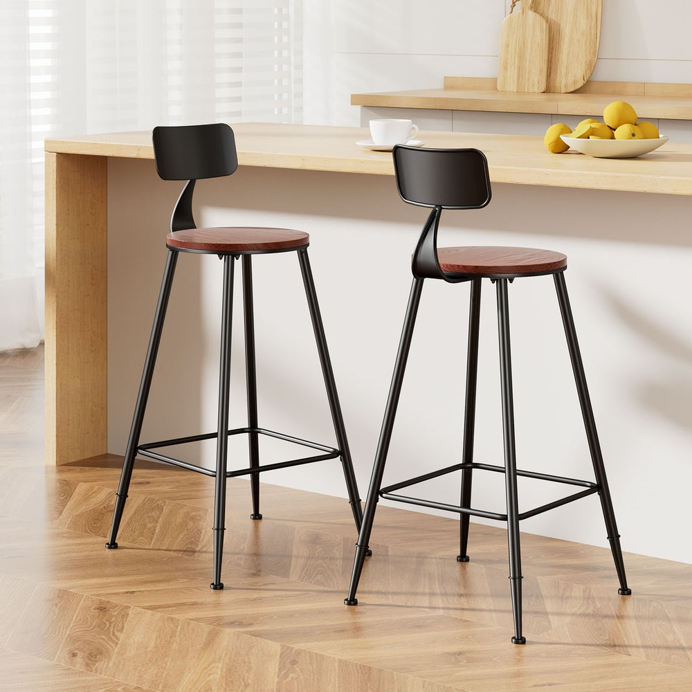 Artiss 2x Bar Stools Vintage Metal Chairs LC-BAR-CHR-ALEX-WALX2