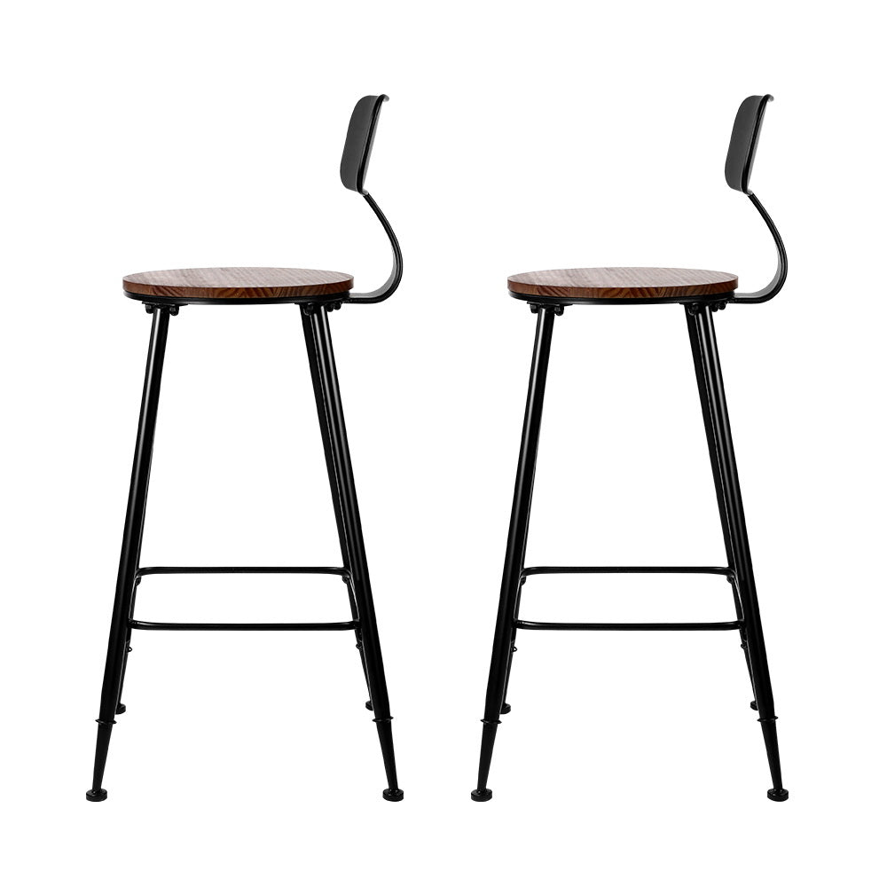 Artiss 4x Bar Stools Vintage Metal Chairs LC-BAR-CHR-ALEX-WALX4