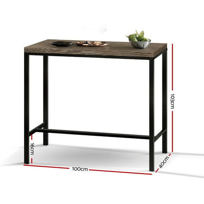 Artiss Vintage Industrial High Bar Table for Stool Kitchen Cafe Desk Dark Brown LC-BAR-TAB-ALEX-DARK-BR