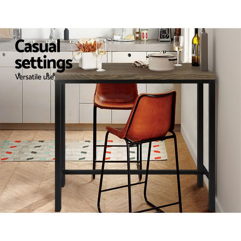 Artiss Vintage Industrial High Bar Table for Stool Kitchen Cafe Desk Dark Brown LC-BAR-TAB-ALEX-DARK-BR