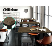 Artiss Vintage Industrial High Bar Table for Stool Kitchen Cafe Desk Dark Brown LC-BAR-TAB-ALEX-DARK-BR