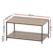 Artiss Coffee Table Rectangular 93CM Walnut Olin LC-FURNI-COF01-WD
