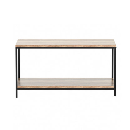 Artiss Coffee Table Rectangular 93CM Walnut Olin LC-FURNI-COF01-WD