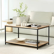 Artiss Coffee Table Rectangular 93CM Walnut Olin LC-FURNI-COF01-WD