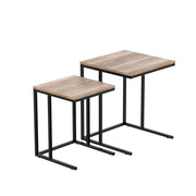 Artiss Nesting Coffee Table Sef of 2 Walnut Brok LC-FURNI-COF02-WD