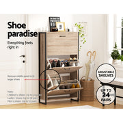 Artiss Shoe Rack Cabinet Adjustable Shelves 24 Pairs Tim LC-FURNI-SHOE01-WD