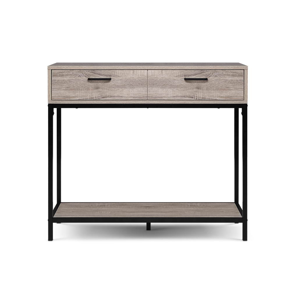 Artiss Hallway Console Table Hall Side Entry Display Desk Drawer Storage Oak LC-FURNI-SIDE01-OAK