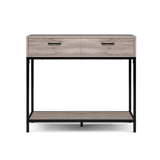 Artiss Hallway Console Table Hall Side Entry Display Desk Drawer Storage Oak LC-FURNI-SIDE01-OAK