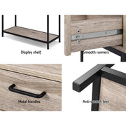 Artiss Hallway Console Table Hall Side Entry Display Desk Drawer Storage Oak LC-FURNI-SIDE01-OAK