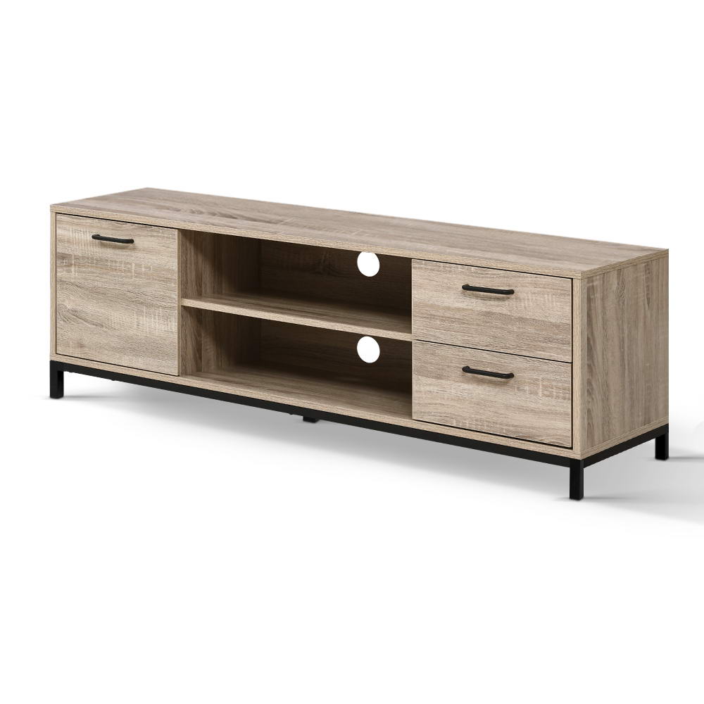Artiss TV Cabinet Entertainment Unit 132cm Pine Tania LC-FURNI-TV01-OAK-AB
