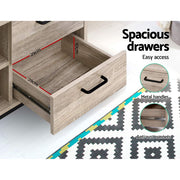 Artiss TV Cabinet Entertainment Unit 132cm Pine Tania LC-FURNI-TV01-OAK-AB