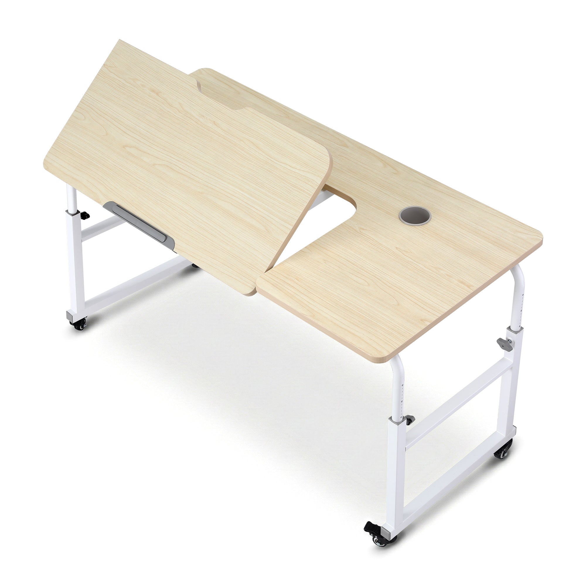 Artiss Mobile Laptop Desk Overbed Table Adjustable Computer Stand Bedside Cart LD-FWS10-2-MA