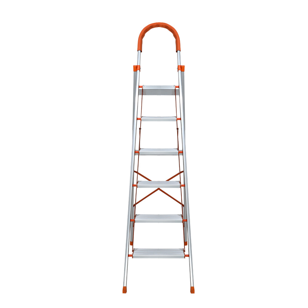 Giantz 6 Step Ladder Multi-Purpose Folding Aluminium Light Weight Non Slip Platform LD-H-ALU-6STEP-OS