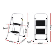 Giantz 2 Step Ladder Multi-Purpose Folding Steel Light Weight Platform LD-STEEL-2STEP