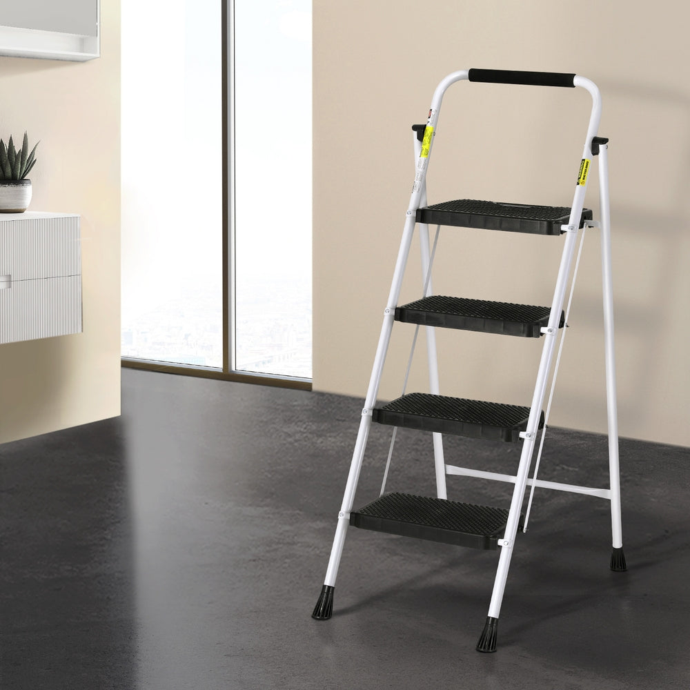 Giantz 4 Step Ladder Multi-Purpose Folding Steel Light Weight Platform LD-STEEL-4STEP