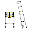 Giantz 2.6M Telescopic Ladder Aluminium Extension Extendable Steps Adjustable Height LD-TLCP-ALU-S-2.6M