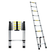 Giantz 2.6M Telescopic Ladder Aluminium Extension Extendable Steps Adjustable Height LD-TLCP-ALU-S-2.6M