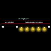 65m LED Festoon String Lights Outdoor Christmas Wedding Waterproof Garden Decor LIGHT-A-S14-70-WW