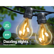 41m LED Festoon String Lights Outdoor Christmas Decorations Wedding Garden Party LIGHT-B-A19-40-WW