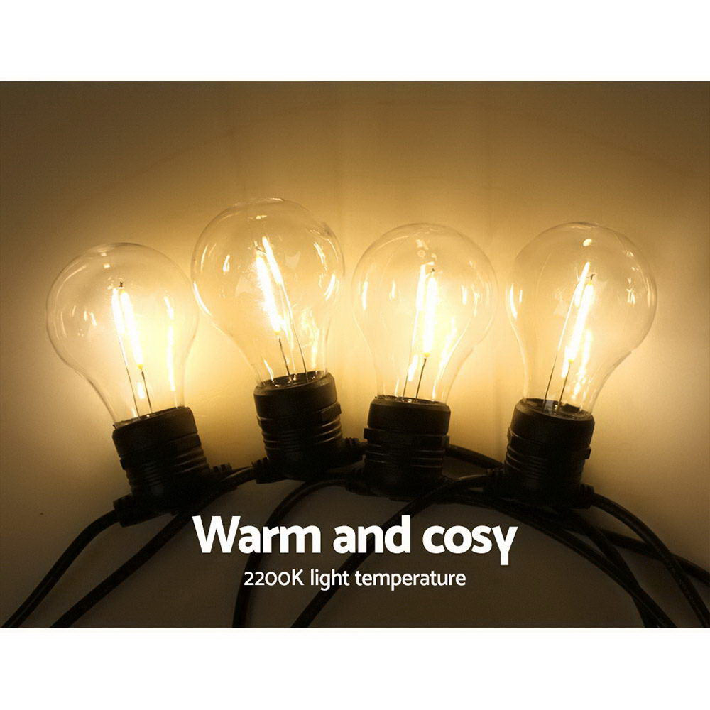 59m LED Festoon String Lights Outdoor Christmas Decorations Wedding Garden Party LIGHT-B-A19-60-WW