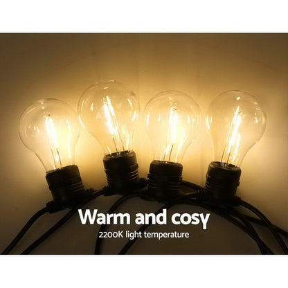 59m LED Festoon String Lights Outdoor Christmas Decorations Wedding Garden Party LIGHT-B-A19-60-WW