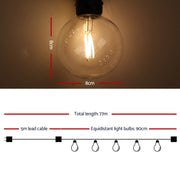 Jingle Jollys 77m LED Festoon Lights Sting Lighting Kits Wedding Outdoor Party LIGHT-B-G80-80-WW