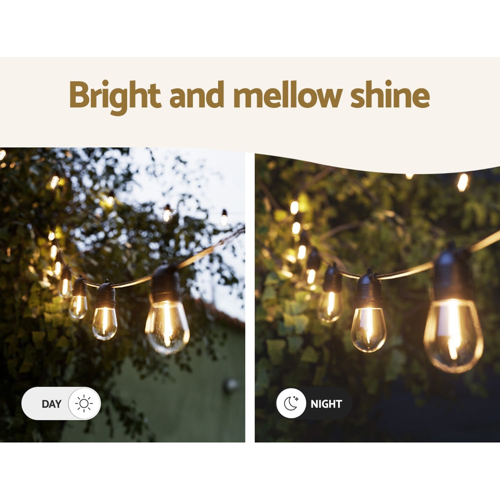 19m Festoon Lights Christmas Fairy String Lights Outdoor Party Garden Decor LIGHT-B-S14-PL-20-WW