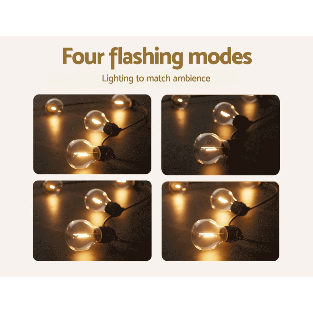50m Solar Festoon Lights Outdoor LED String Light Chritsmas Decor Party LIGHT-B-SOLAR-A19-50-WW