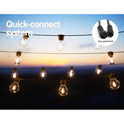 50m Solar Festoon Lights Outdoor LED String Light Chritsmas Decor Party LIGHT-B-SOLAR-A19-50-WW