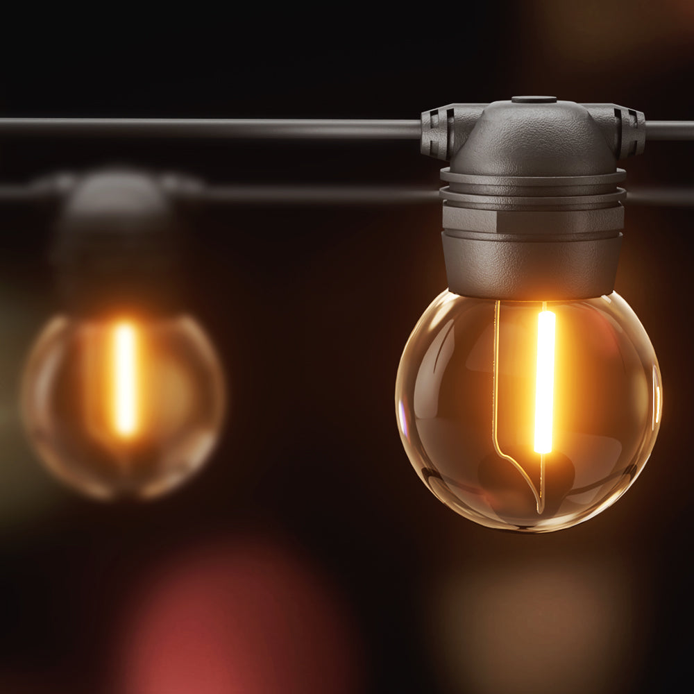 17m Solar Festoon Lights Outdoor LED String Light Christmas Wedding Decor 2 Pack LIGHT-B-SOLAR-G45-15-WWX2