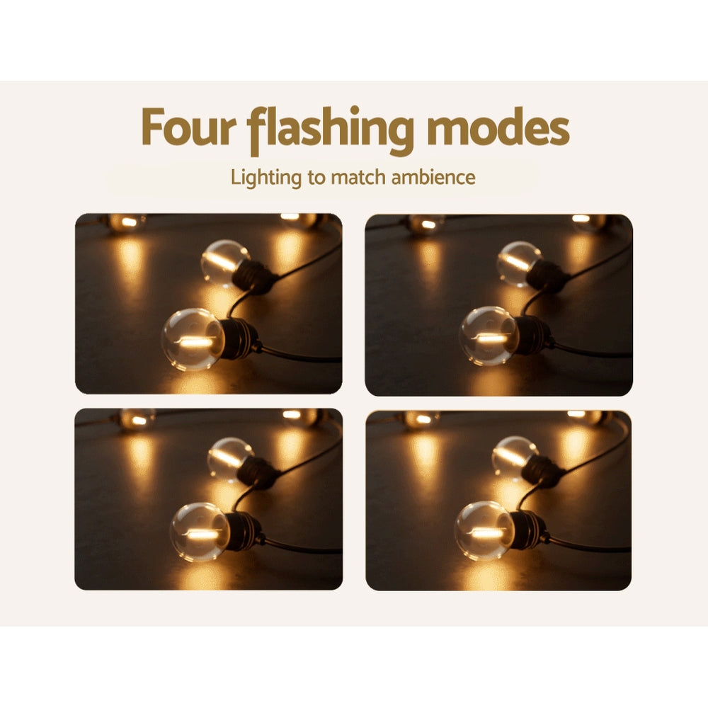 23m Solar Festoon Lights Outdoor LED String Light Xmas Wedding Garden Party LIGHT-B-SOLAR-G45-20-WW