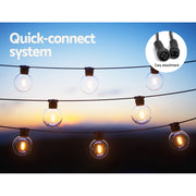 23m Solar Festoon Lights Outdoor LED String Light Wedding Party Christmas Decor LIGHT-B-SOLAR-G80-20-WW
