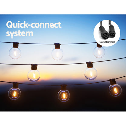 23m Solar Festoon Lights Outdoor LED String Light Wedding Party Christmas Decor LIGHT-B-SOLAR-G80-20-WW
