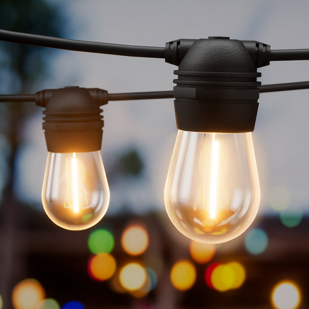 32m Solar Festoon Lights Outdoor LED String Light Christmas Party Decorations LIGHT-B-SOLAR-S14-30-WW