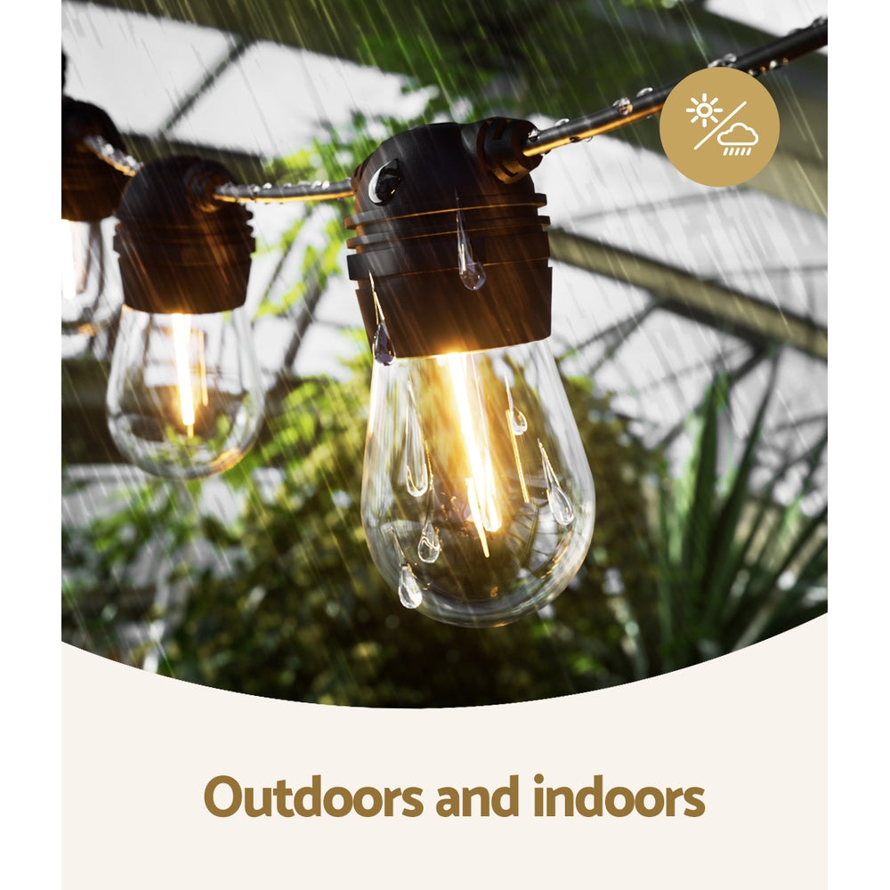 59m Solar Festoon Lights Outdoor LED String Light Christmas Party Decorations LIGHT-B-SOLAR-S14-60-WW